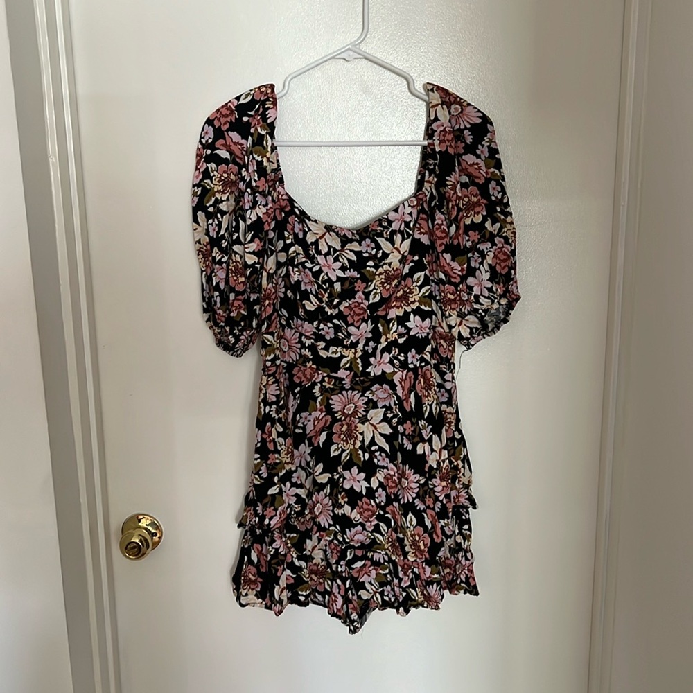 Black Floral Romper